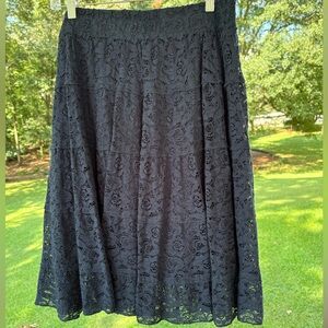 Roz & Ali Dark Navy Lace Skirt Women’s Size 1X
